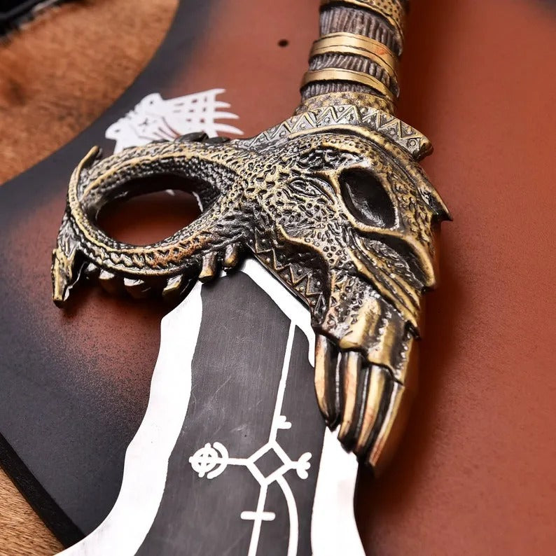 God of War Blades of Chaos Replica – Twin Metal Swords with Brass Handles