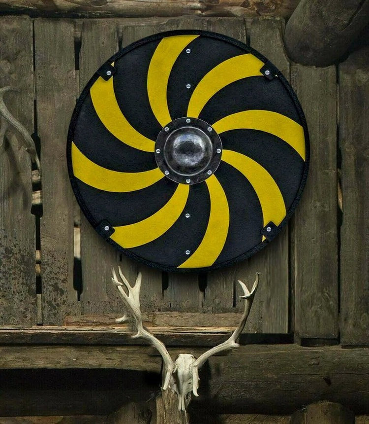 Gokstad Yellow and Black Smooth Viking Shield