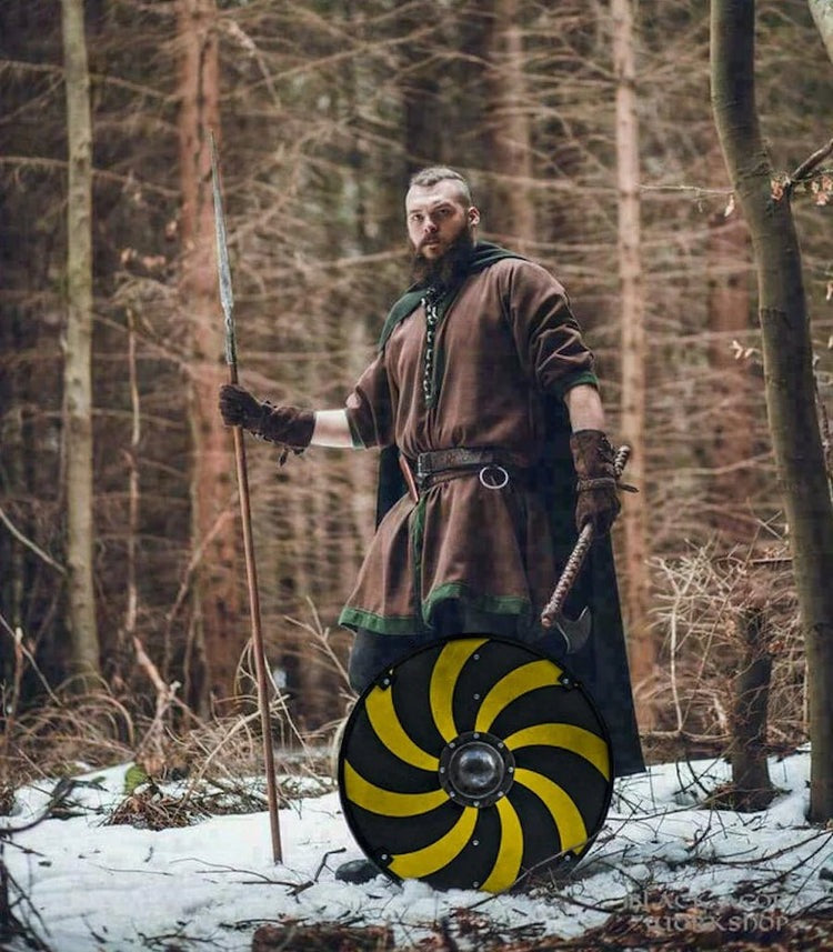 Gokstad Yellow and Black Smooth Viking Shield