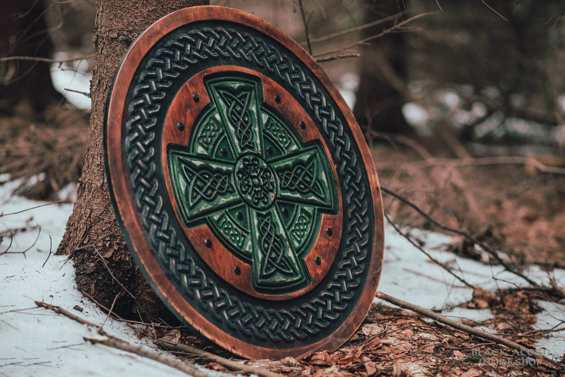 Carved Shield Celtic Cross Viking Wall Art Viking Shield