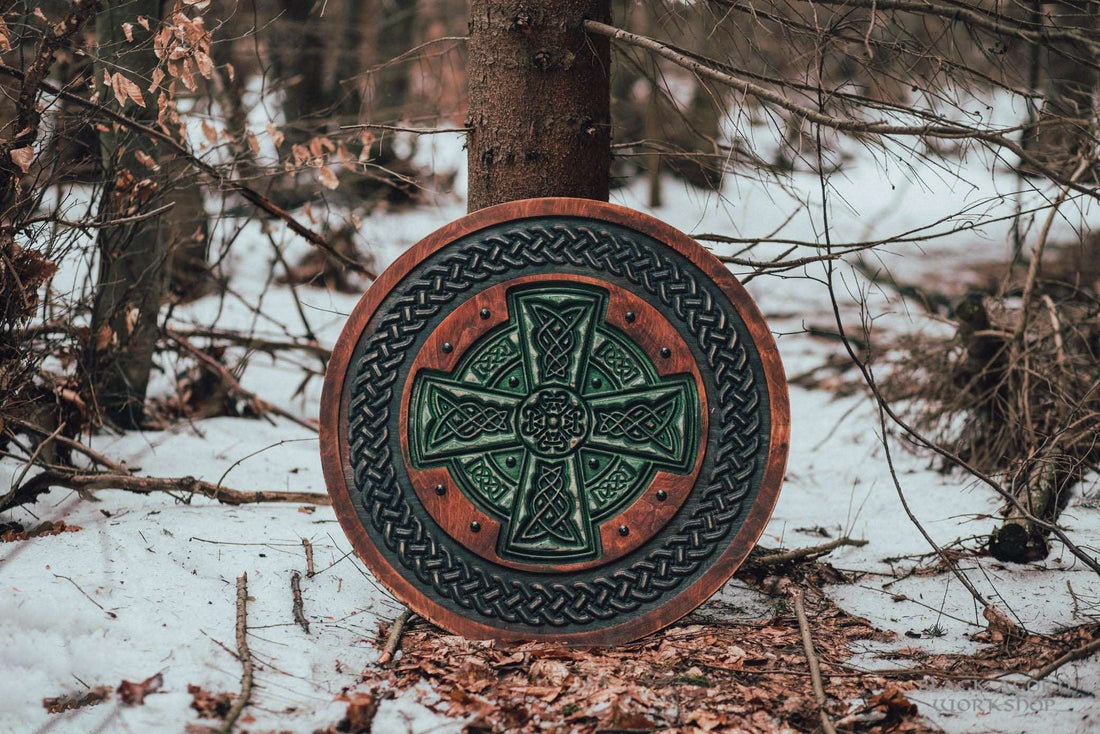 Carved Shield Celtic Cross Viking Wall Art Viking Shield