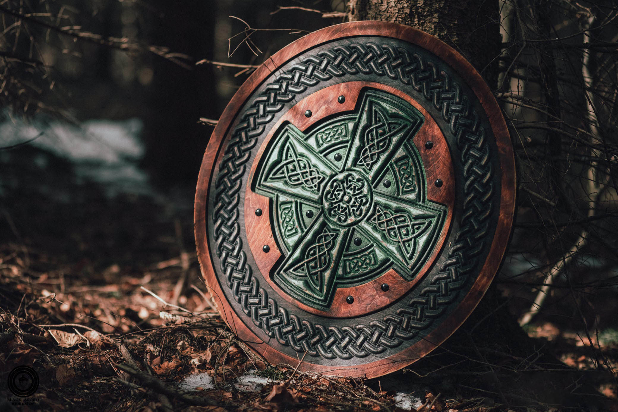 Carved Shield Celtic Cross Viking Wall Art Viking Shield