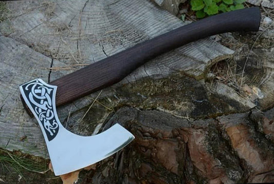 Hand-Forged Fenrir Viking Axe with Premium Wooden Box