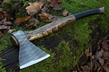 Scandinavian-Style Hand-Forged Viking Axe with Wooden Box