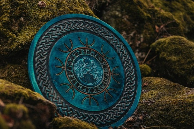 Odin's Raven Huginn and Muninn Viking Shield