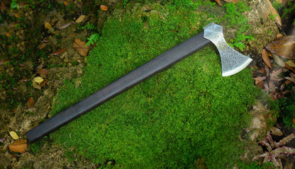 Hand-Forged Mammen-Style Long Dane Viking Axe with Leather Sheath