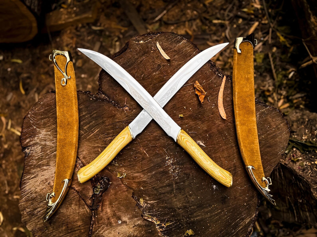 Authentic Handmade Legolas Greenleaf Dual Swords + Wall Mount