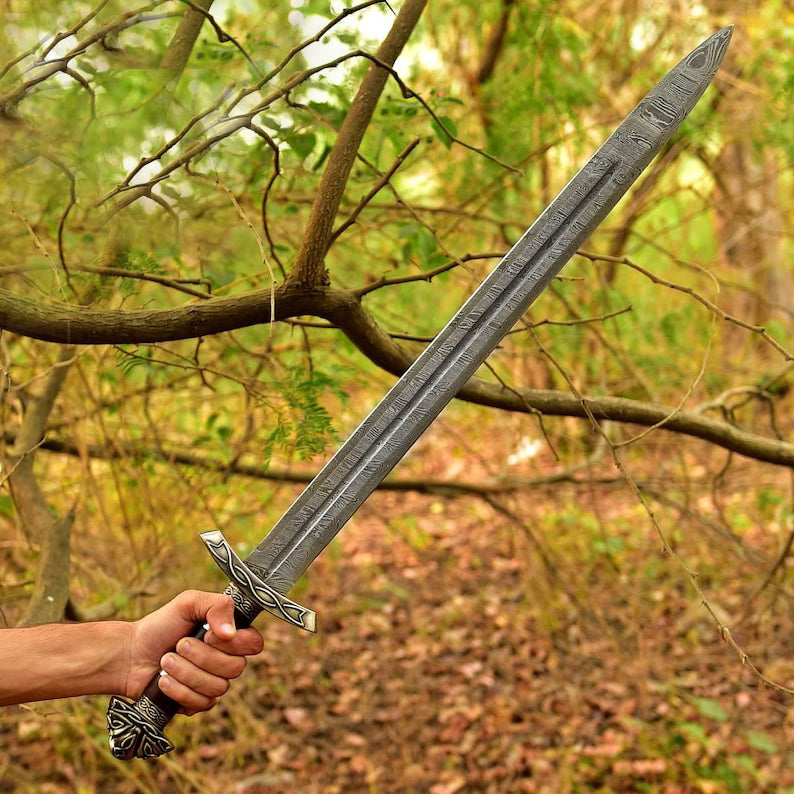 Handmade Damascus Steel Premium Edition Northmen Style Viking Sword