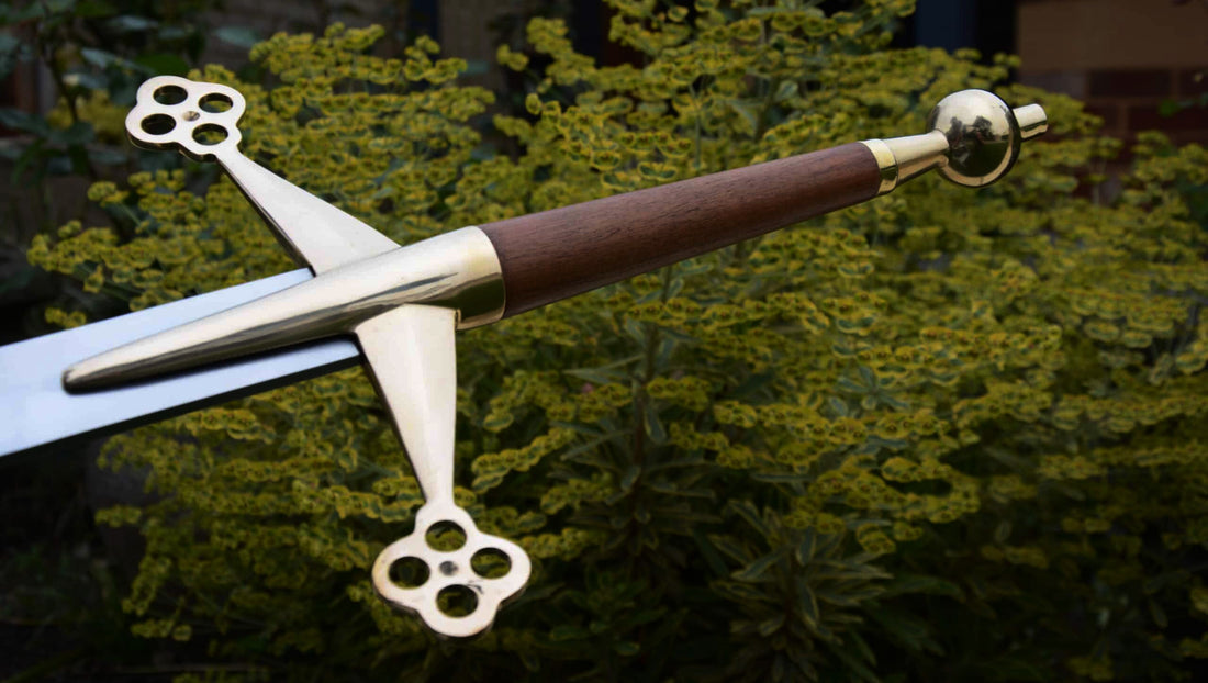 Scottish Claymore Sword 38" with Brass Guard, Pommel & Wood Handle