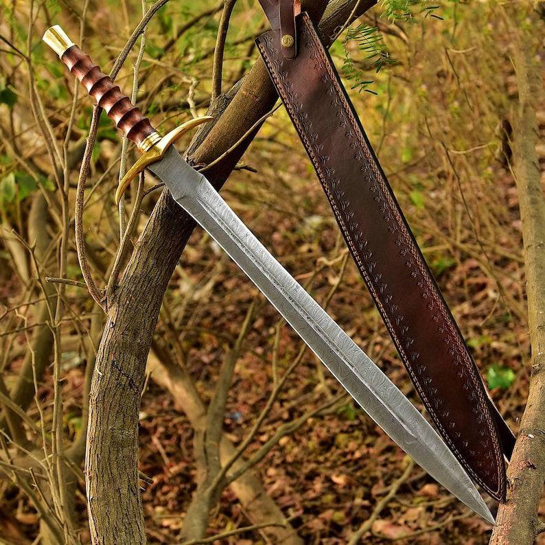 Hand-Forged Damascus Steel Sword | Medieval Larp Sword