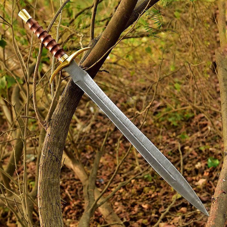 Hand-Forged Damascus Steel Sword | Medieval Larp Sword