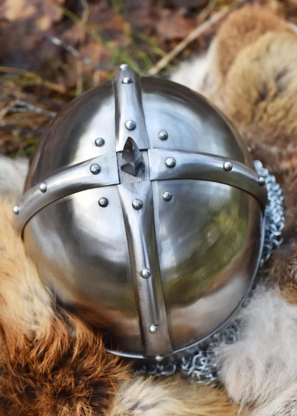 Viking Helmet with Chainmail Aventail – Authentic Norse Warrior Battle Gear