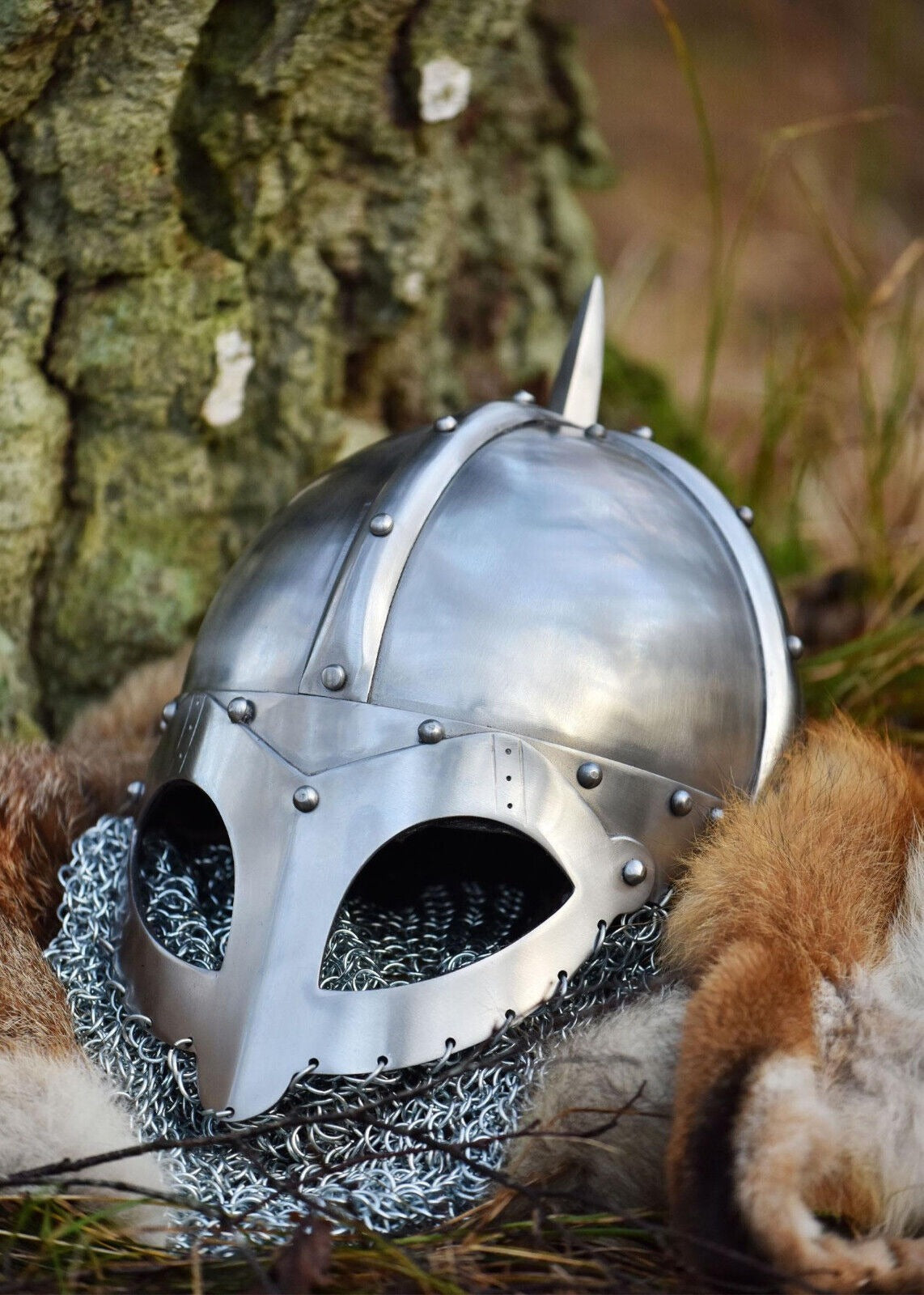 Viking Helmet with Chainmail Aventail – Authentic Norse Warrior Battle Gear