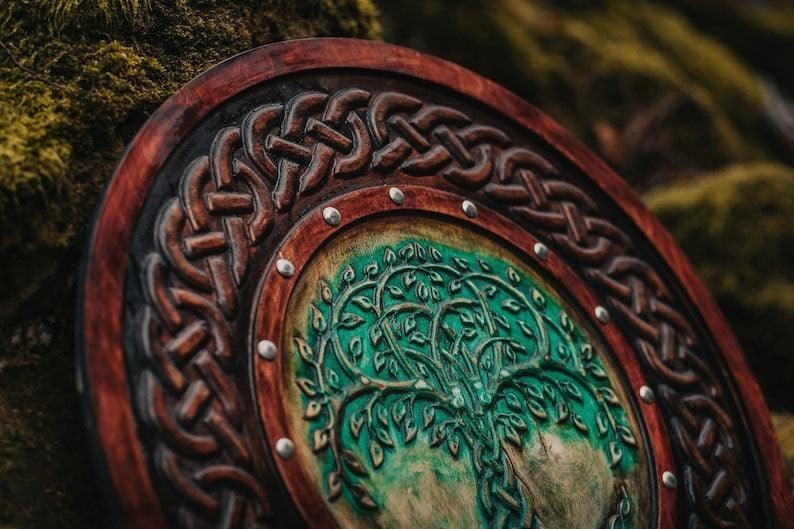 Yggdrasil Norse Tree Design Viking Shield - Carved Viking Shield