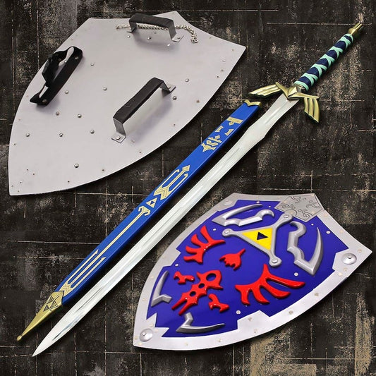 Zelda Replica Set: Sky Blue Master Sword with Collector’s Shield