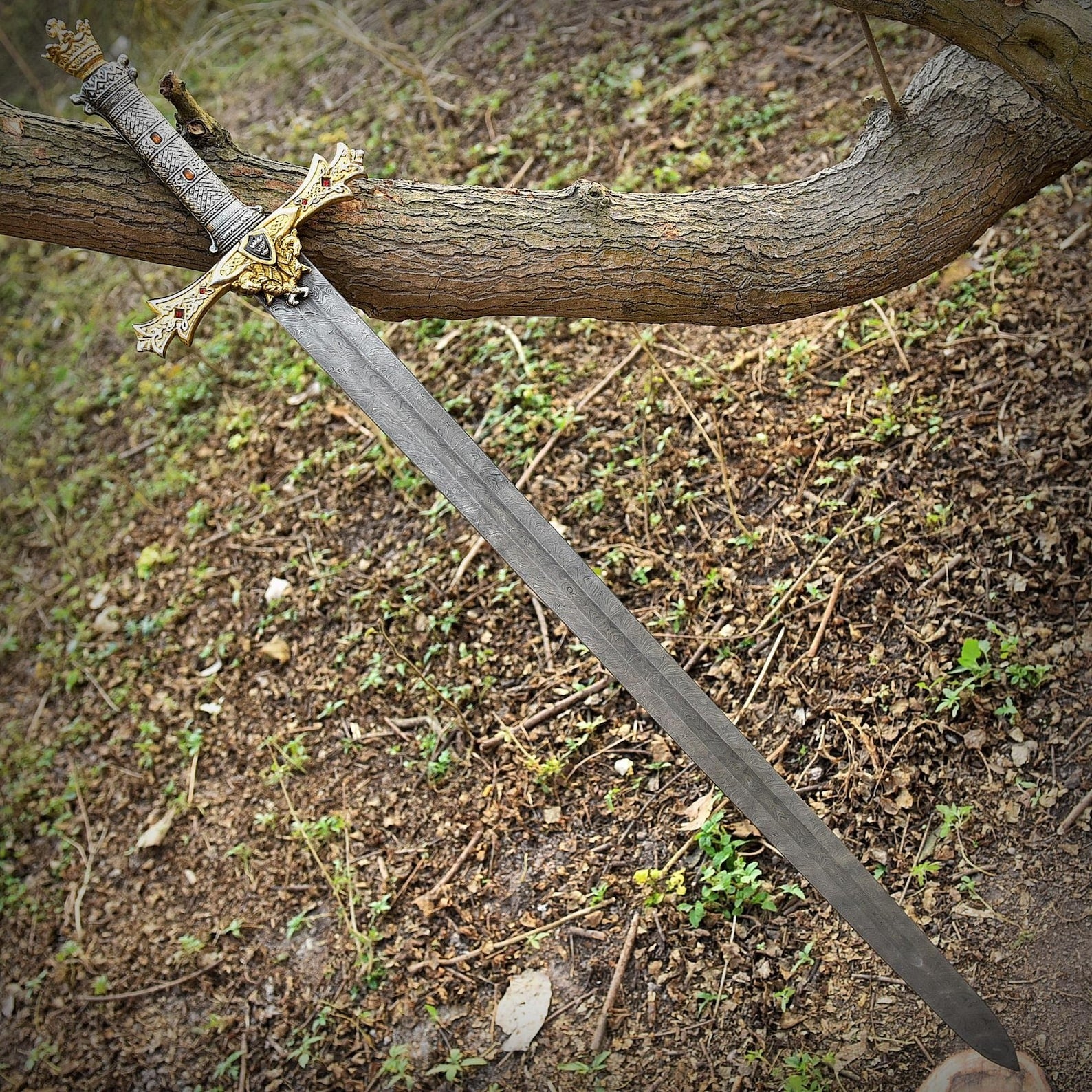 King Arthur Damascus Steel Medieval Collectable Gift Sword
