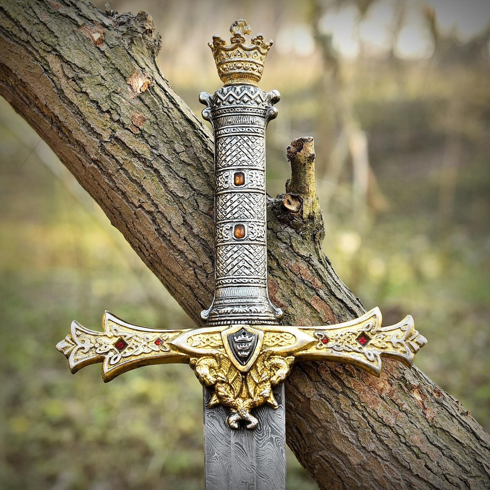 King Arthur Damascus Steel Medieval Collectable Gift Sword