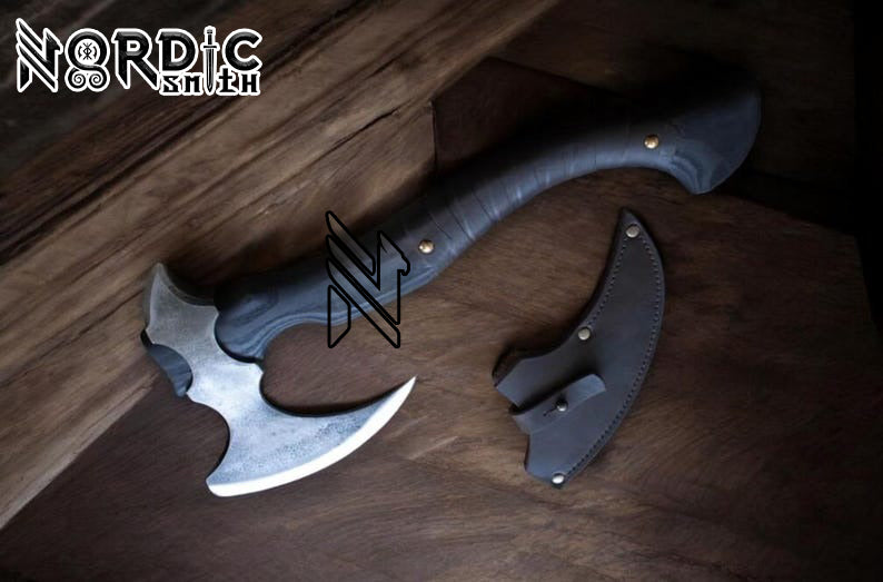 Norse Bearded Viking Axe – Forged Battle Axe for Warriors