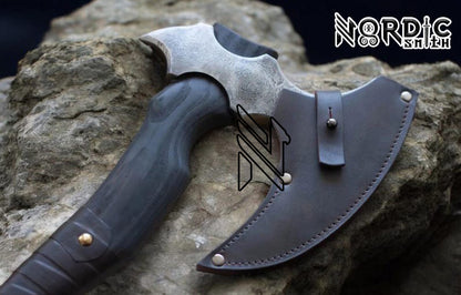 Norse Bearded Viking Axe – Forged Battle Axe for Warriors