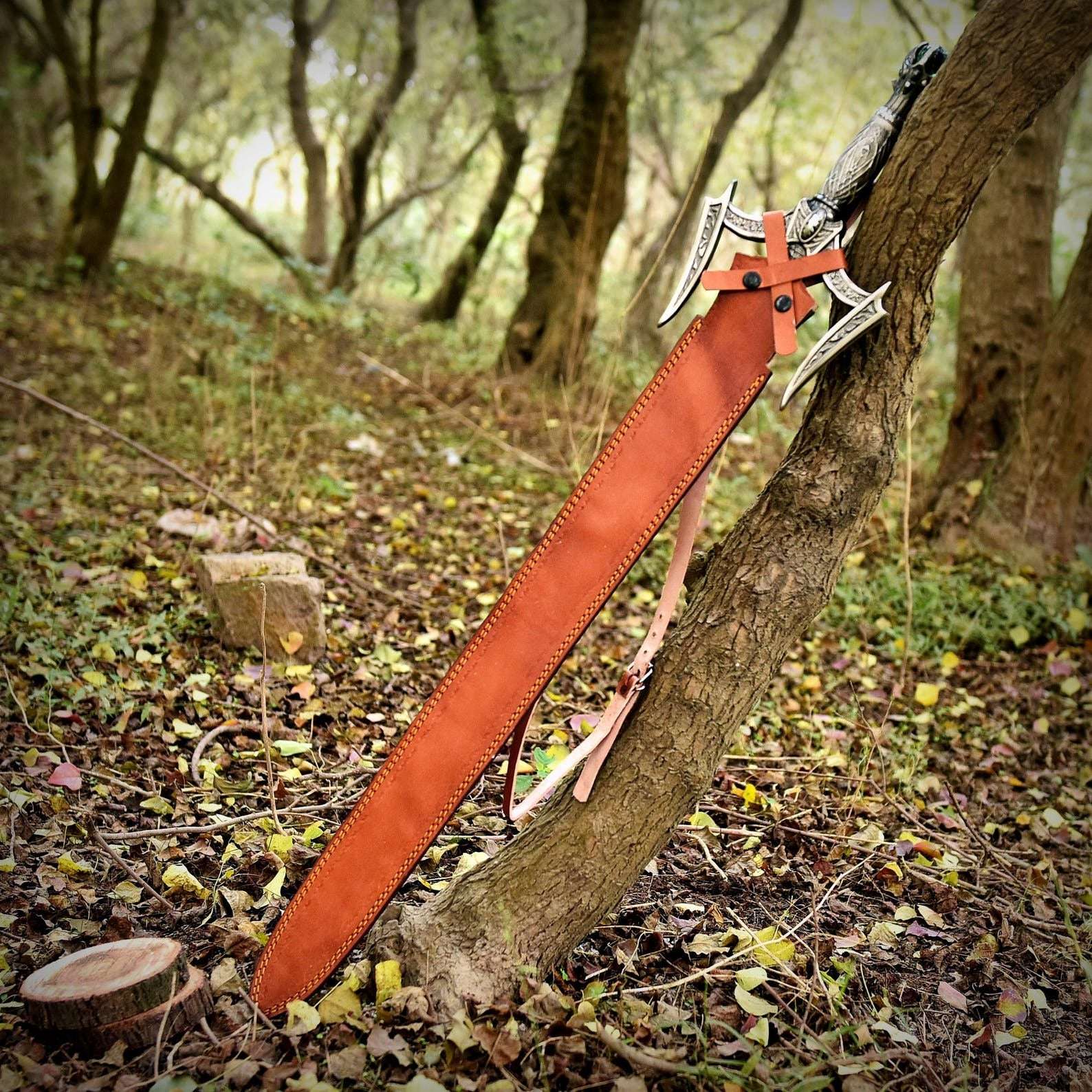 Medieval Long Sword – Hand Forged Damascus Steel Viking Blade
