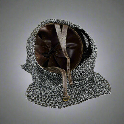 Viking Helmet with Hammered Detailing & Chainmail - Norse Warrior Armor