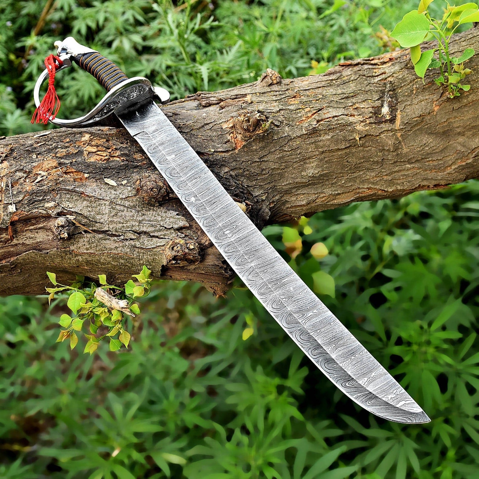 Handcrafted Damascus Steel Cutlass – Viking Buster Sword Design