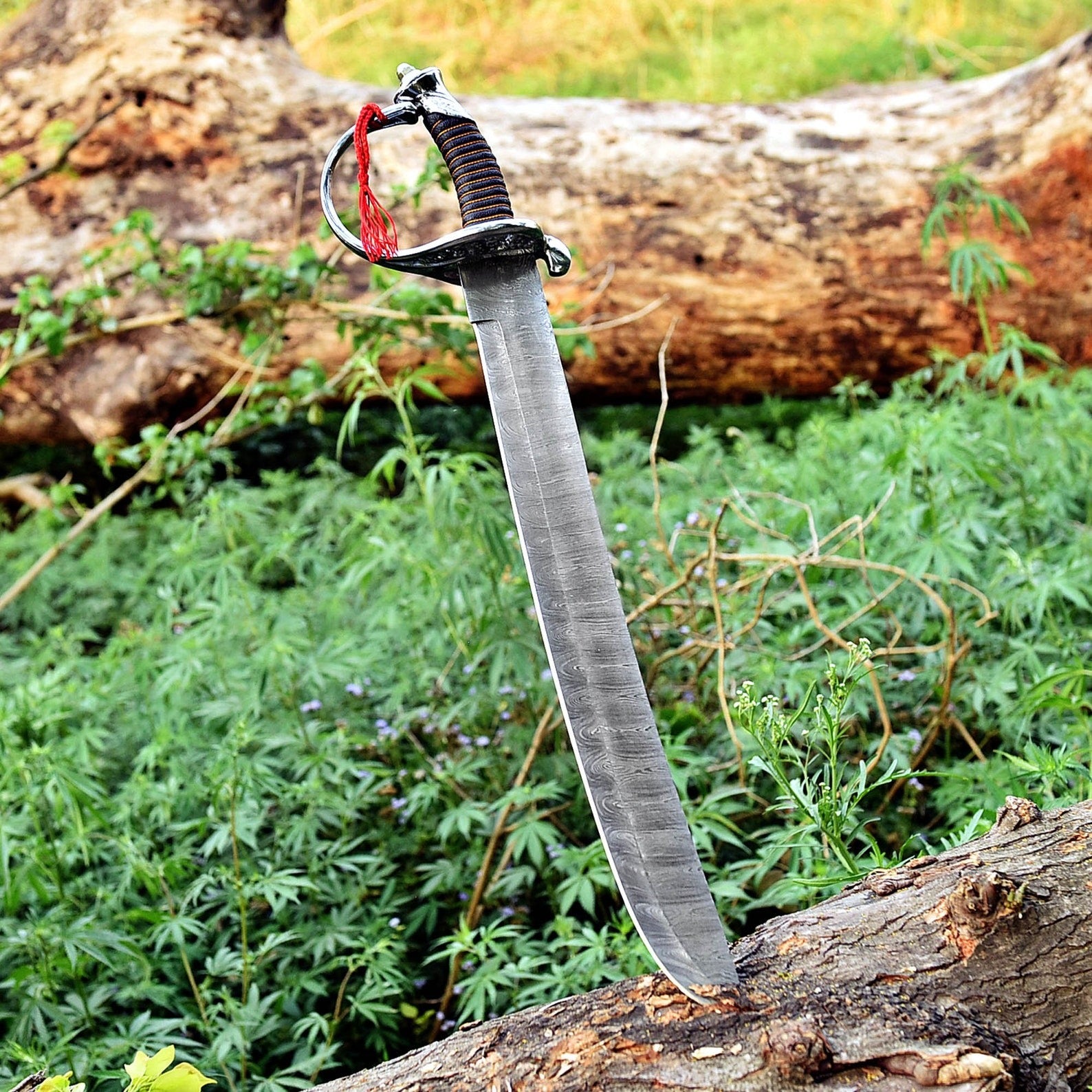 Handcrafted Damascus Steel Cutlass – Viking Buster Sword Design